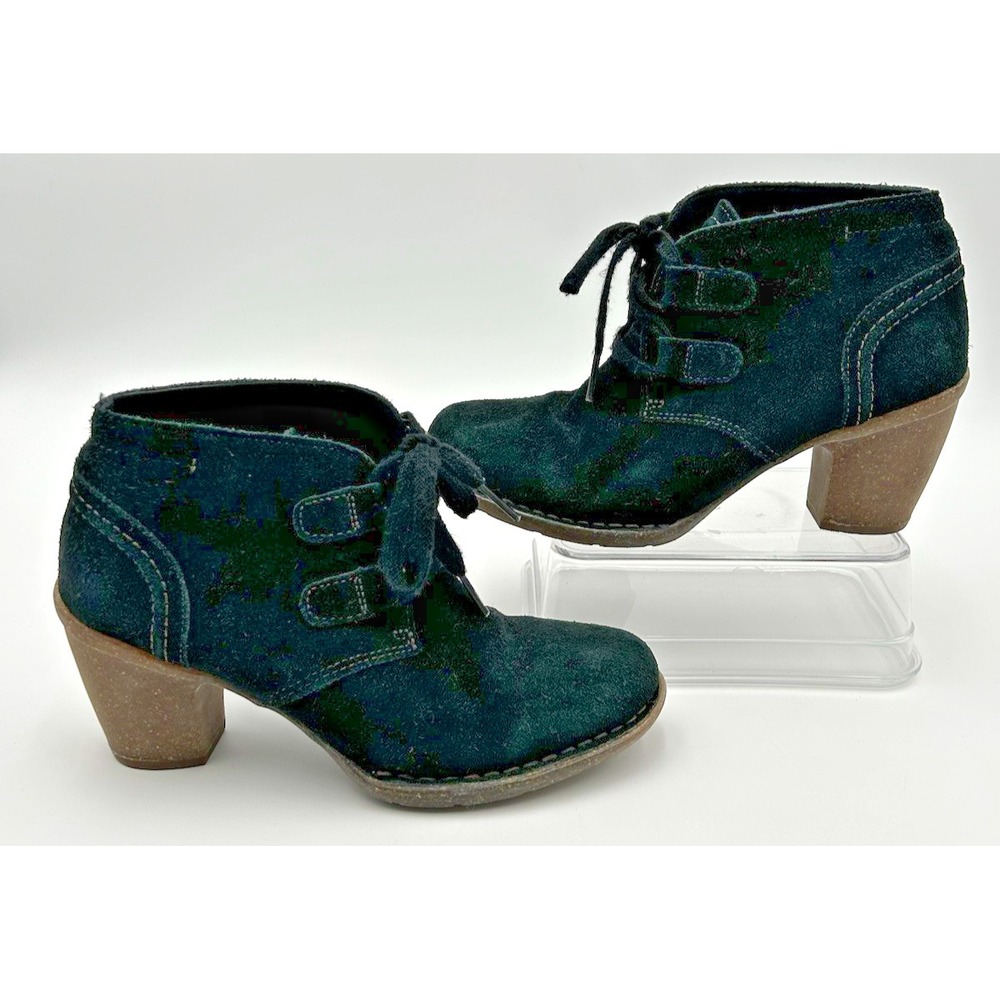 Clarks Artesian Carleta Lyon Black Suede Leather Bootie Boots Sz 6.5